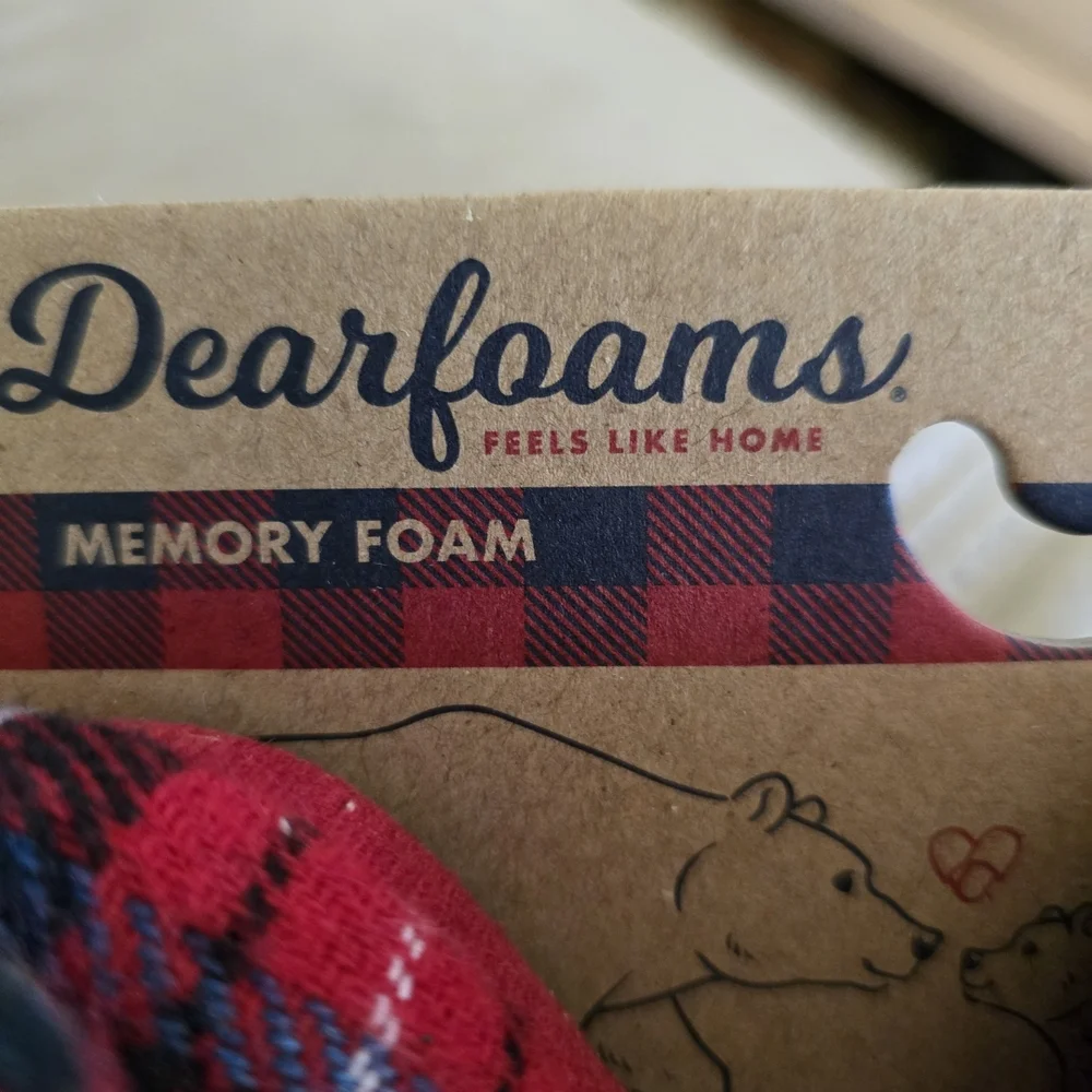 Dearfoams Red and White Cozy Slippers 0-3 Months
